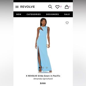 blue amanda uprichard gown